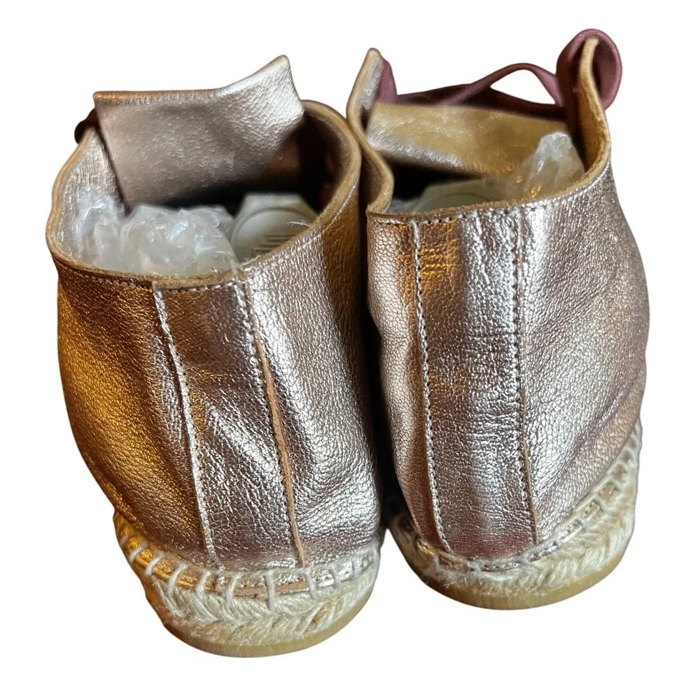 Robert Clergerie Paris Eloise Rose Gold buttery Leather Espadrille size 10 spain